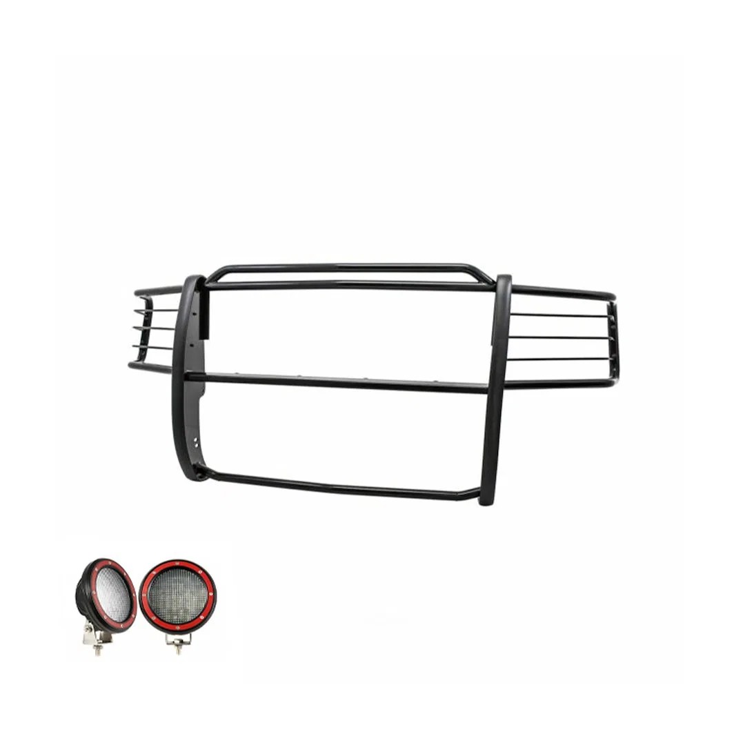 17FR20MA-PLFR – BLACK HORSE Grille Guard, 3-Piece Modular Powder Coated Black Steel Modular 1-1/2 Inch Diameter With ...